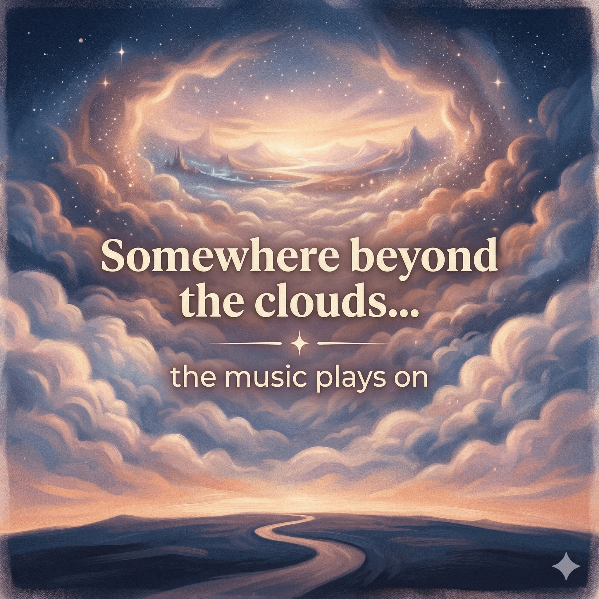 Somewhere beyond the clouds... by the music plays on
